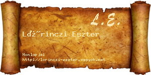 Lőrinczi Eszter névjegykártya